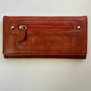 ALDO Ladies Genuine Leather 7.25" x 4" Trifold Wing Wallet